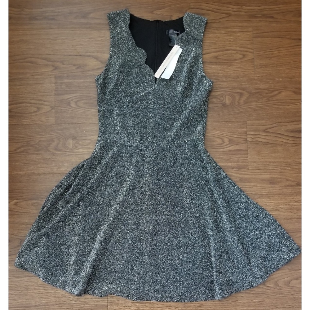 Aqua Silver Black Shimmer Dress NWT Size Medium M